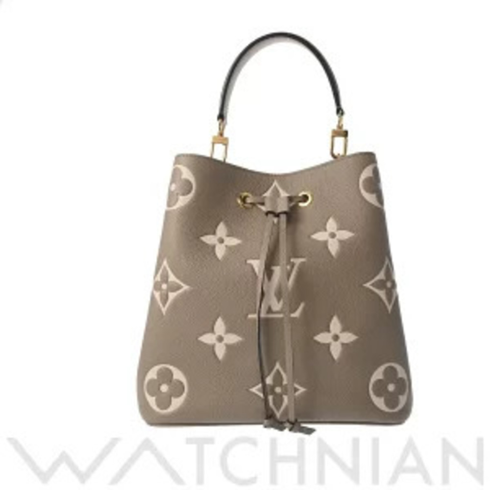 Louis Vuitton Bicolor Monogram Empreinte NeoNoe Tourterelle Cream Leather Bag